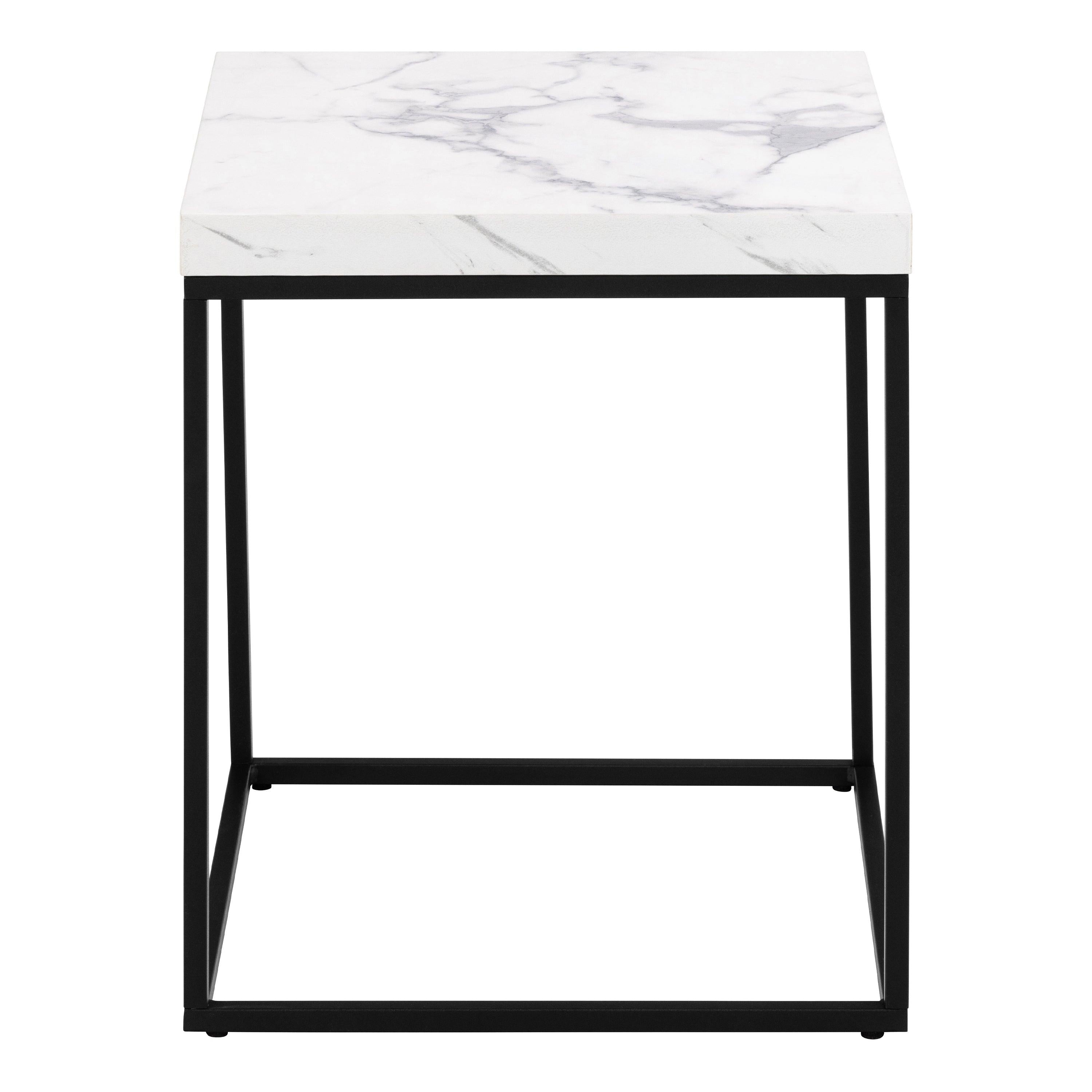 Barossa Coffee Table with White Marble Carrara Top & Black Base 40cm - image 2