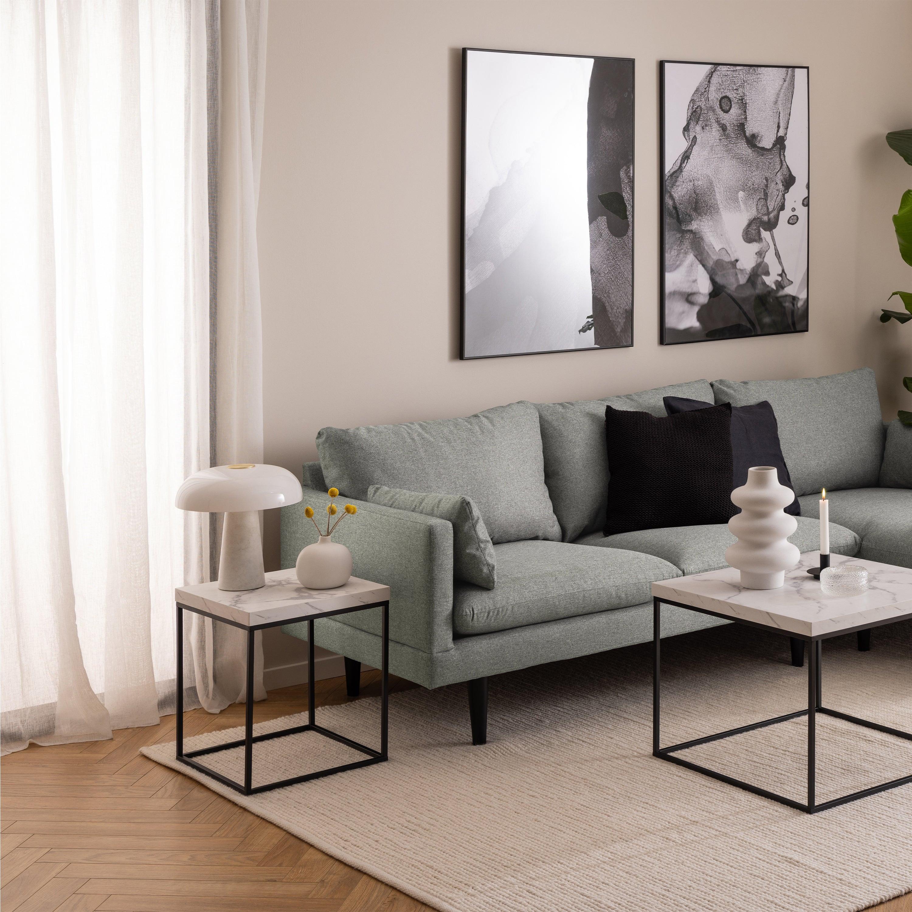 Barossa Coffee Table with White Marble Carrara Top & Black Base 40cm - image 6