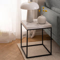 Barossa Coffee Table with White Marble Carrara Top & Black Base 40cm - image 3