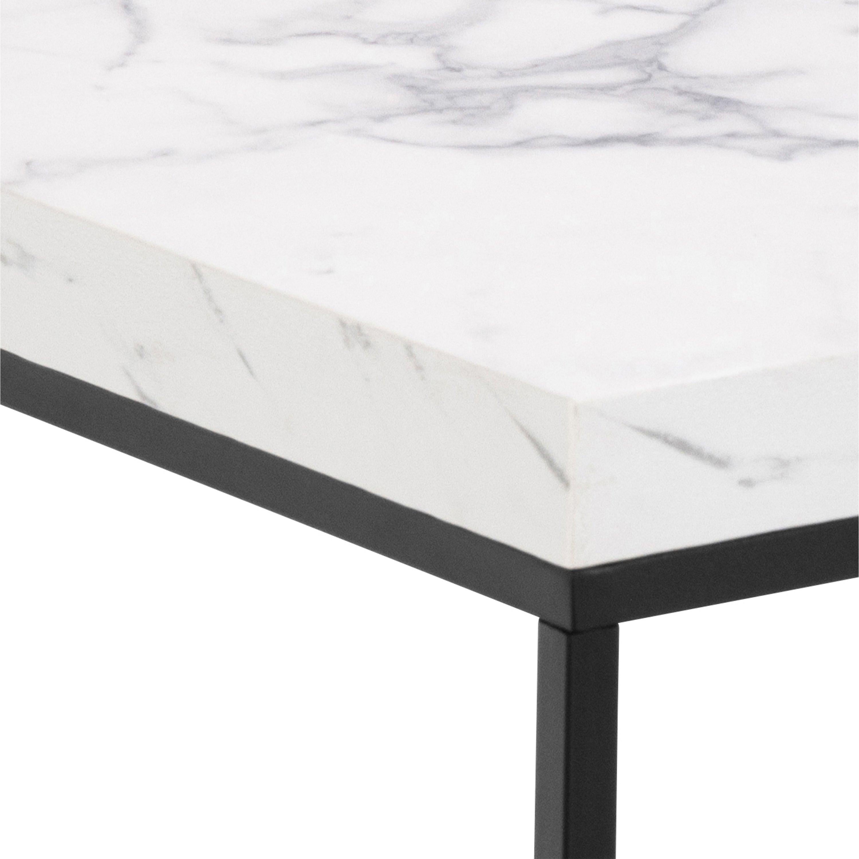 Barossa Coffee Table with White Marble Carrara Top & Black Base 40cm - image 4