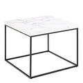 Barossa Coffee Table with White Marble Carrara Top & Black Steel Base 60cm