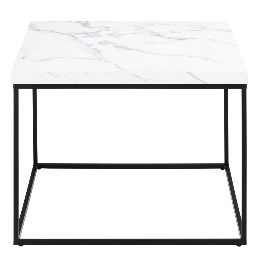 Barossa Coffee Table with White Marble Carrara Top & Black Steel Base 60cm - image 2