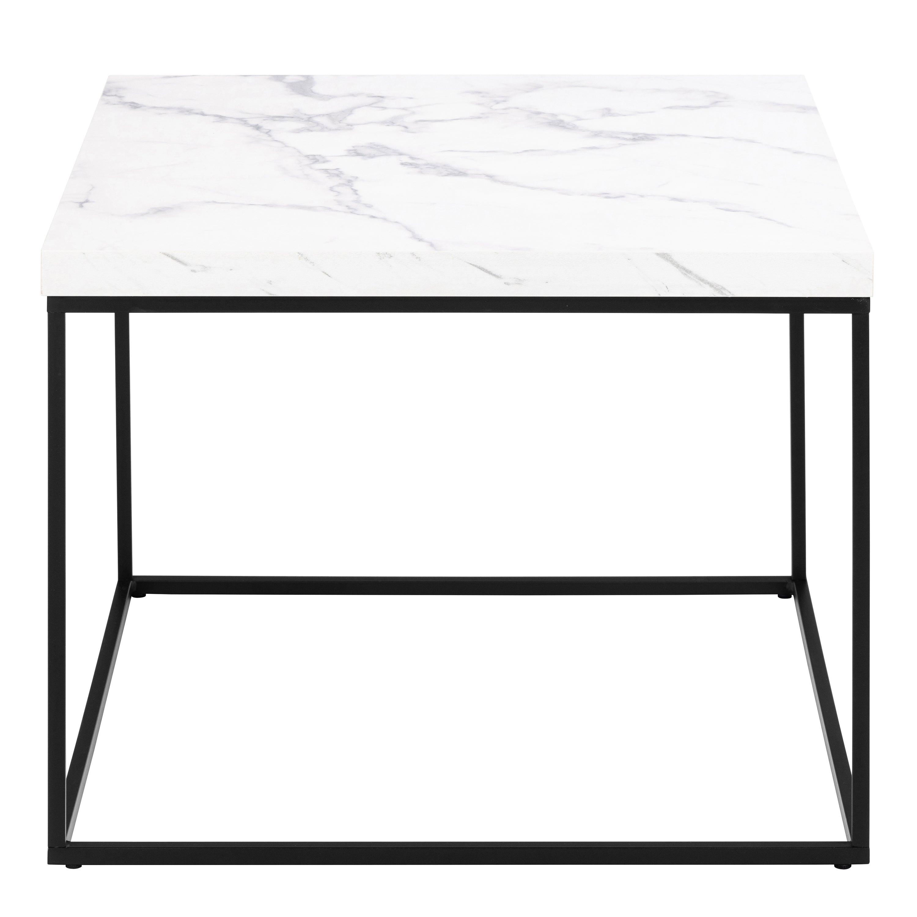 Barossa Coffee Table with White Marble Carrara Top & Black Steel Base 60cm - image 2