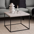 Barossa Coffee Table with White Marble Carrara Top & Black Steel Base 60cm - image 3