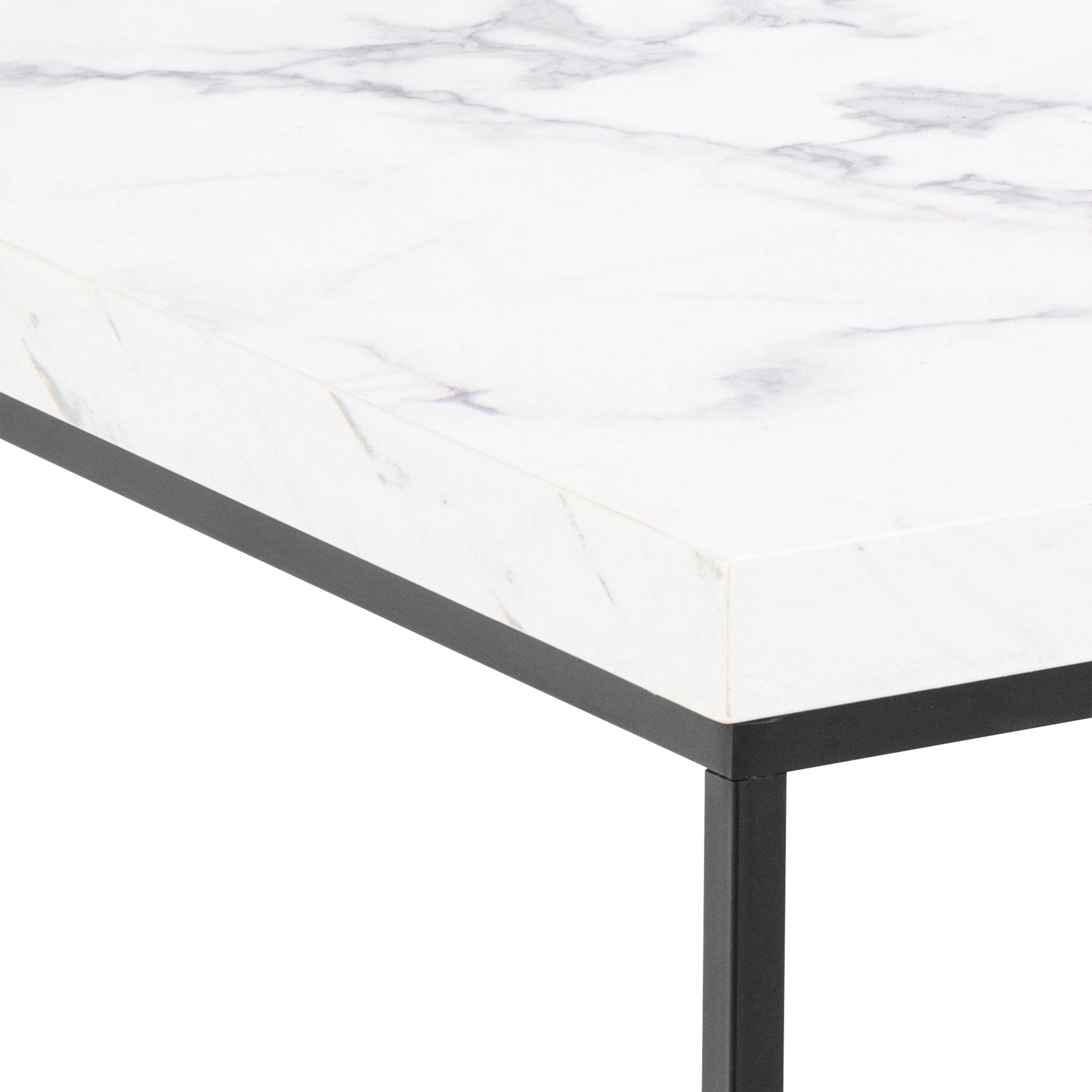 Barossa Coffee Table with White Marble Carrara Top & Black Steel Base 60cm - image 4