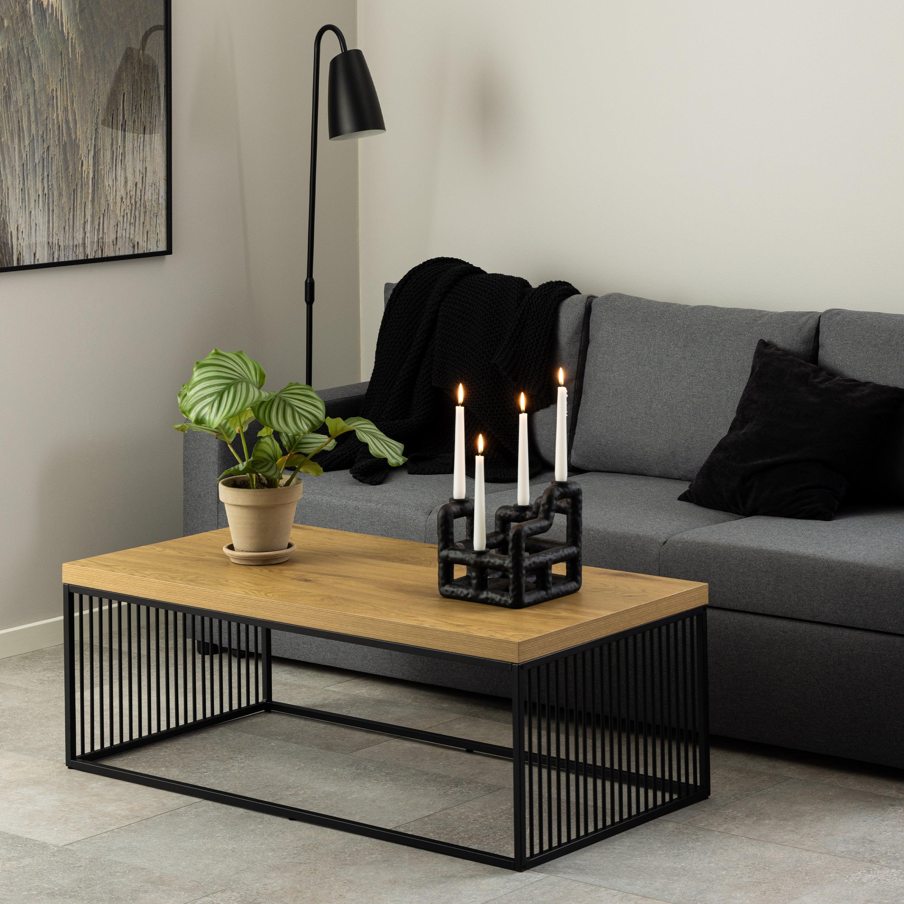 Strington Coffee Table in Black and Oak - image 3