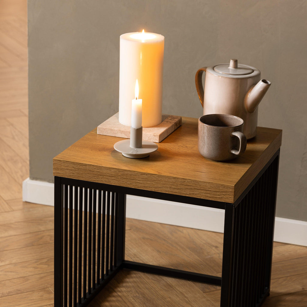 Strington Side Table in Black and Oak - image 5