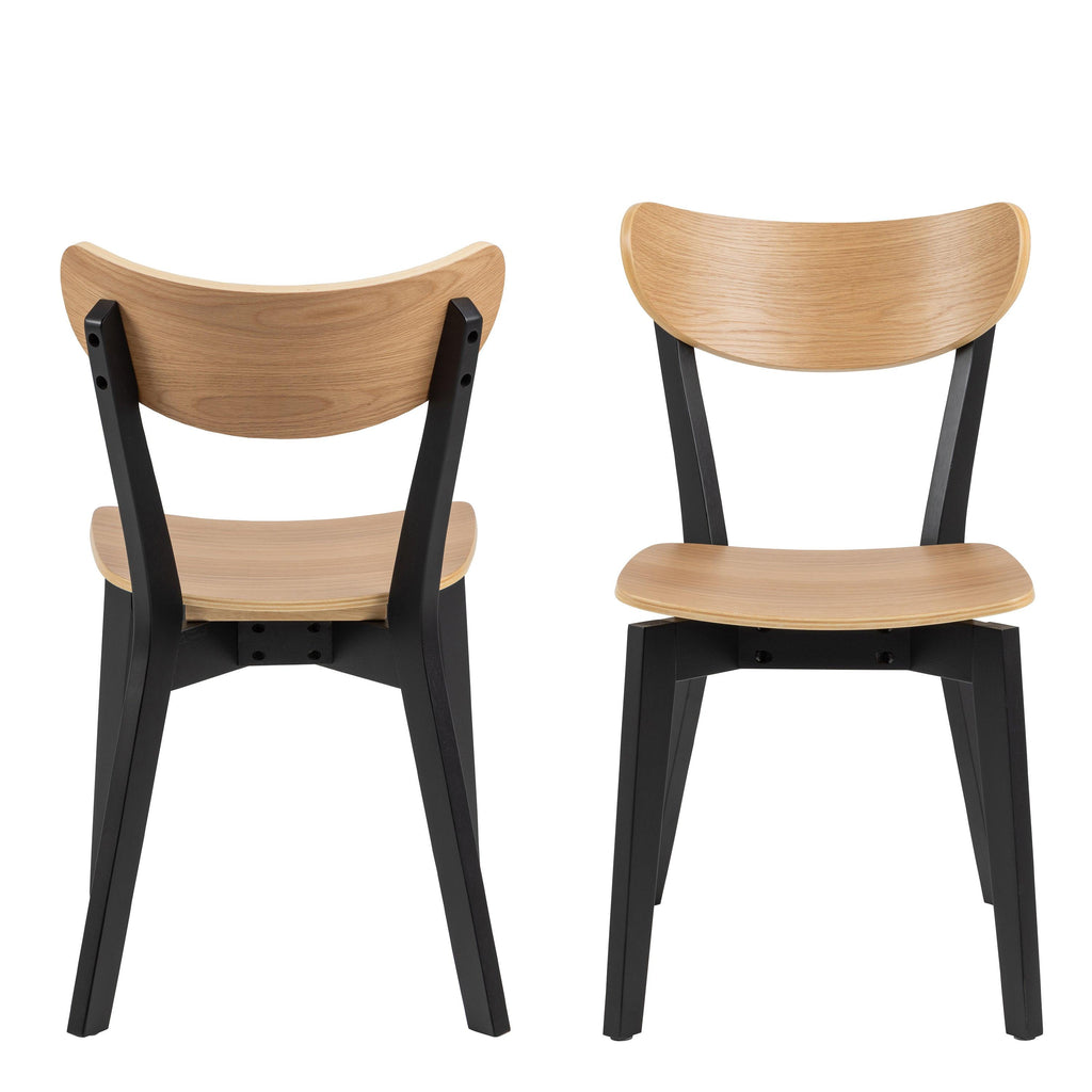 Roxby Dining Chairs in Black and Oak Set of 2 - image 2