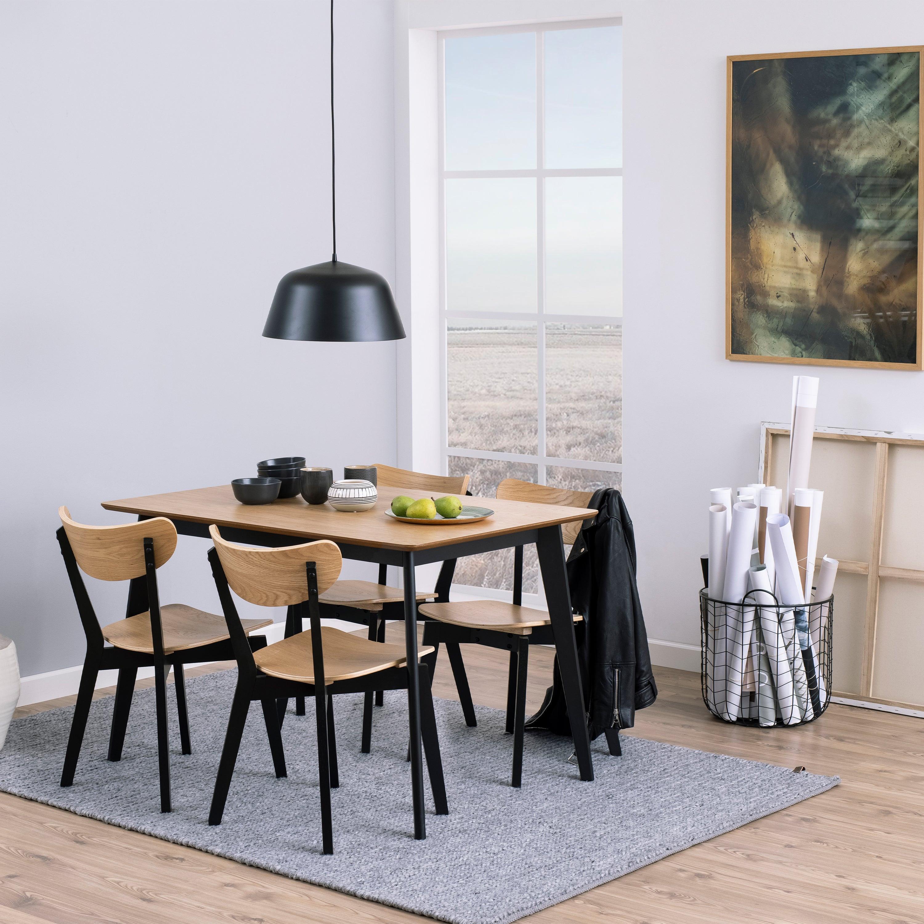 Roxby Dining Chairs in Black and Oak Set of 2 - image 5
