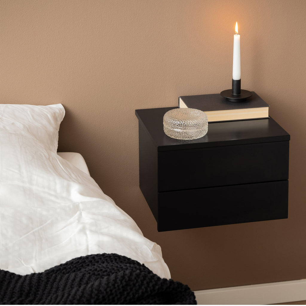 Avignon Bedside Table with 2 Drawers in Black - image 5