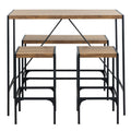 Bahamas Bar Table Set in Black and Oak - image 2