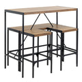 Bahamas Bar Table Set in Black and Oak - image 3