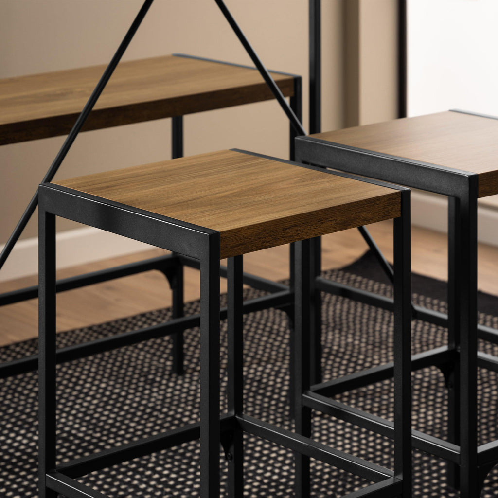 Bahamas Bar Table Set in Black and Oak - image 6