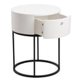 Polo Round Bedside Table in White and Black - image 3