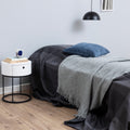 Polo Round Bedside Table in White and Black - image 4