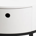 Polo Round Bedside Table in White and Black - image 5