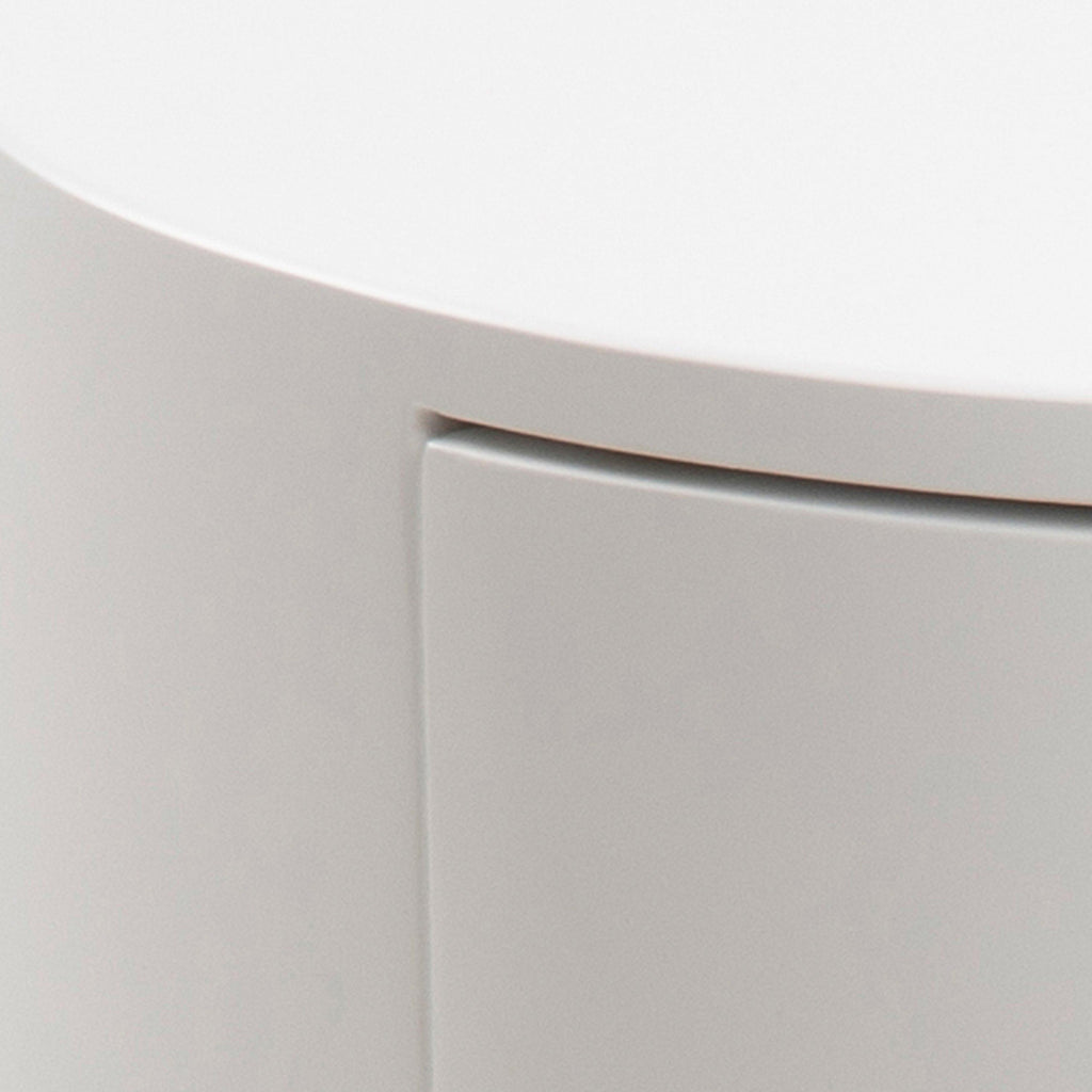Polo Round Bedside Table in White and Black - image 6