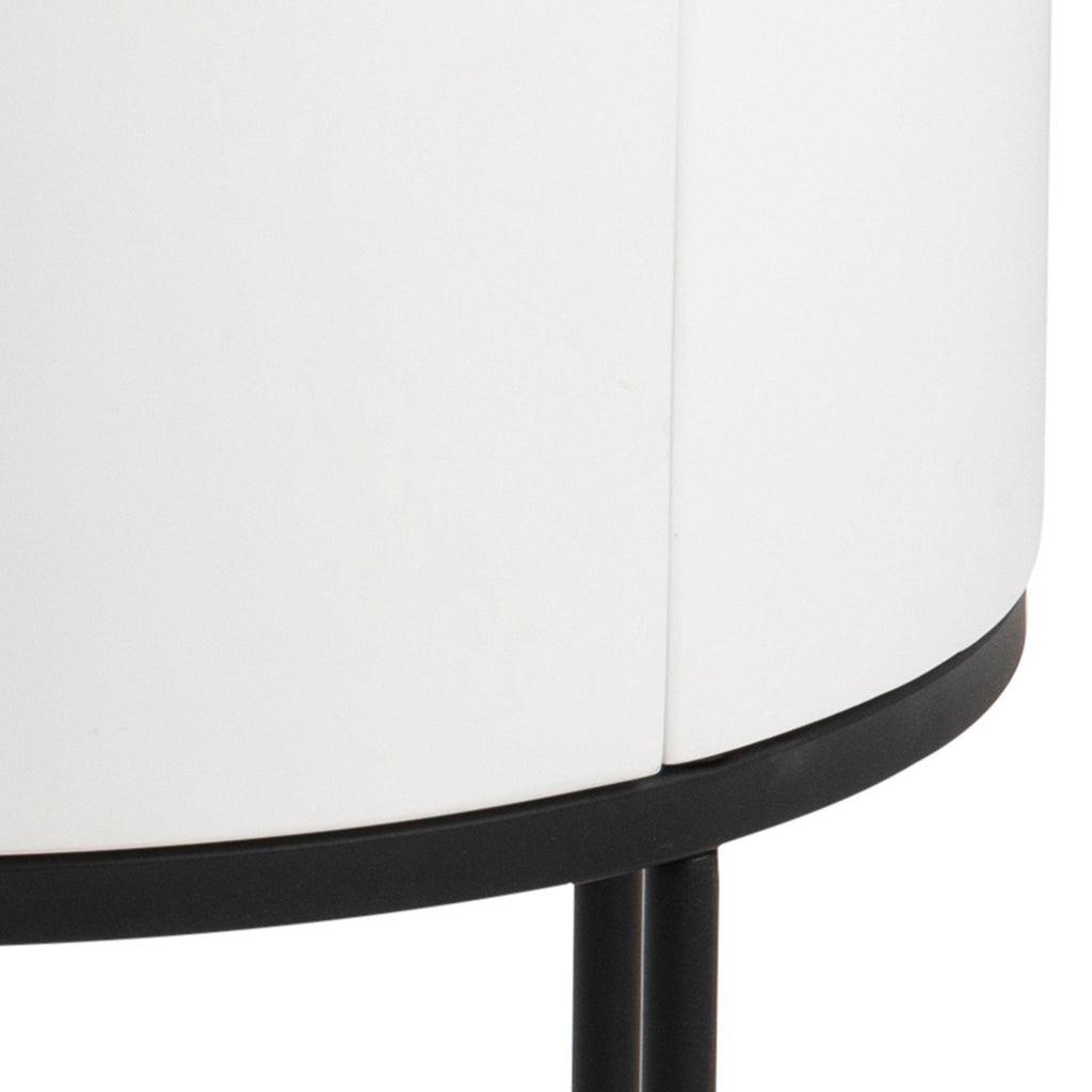 Polo Round Bedside Table in White and Black - image 7