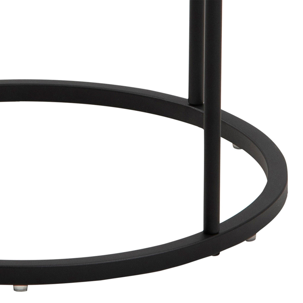 Polo Round Bedside Table in White and Black - image 8