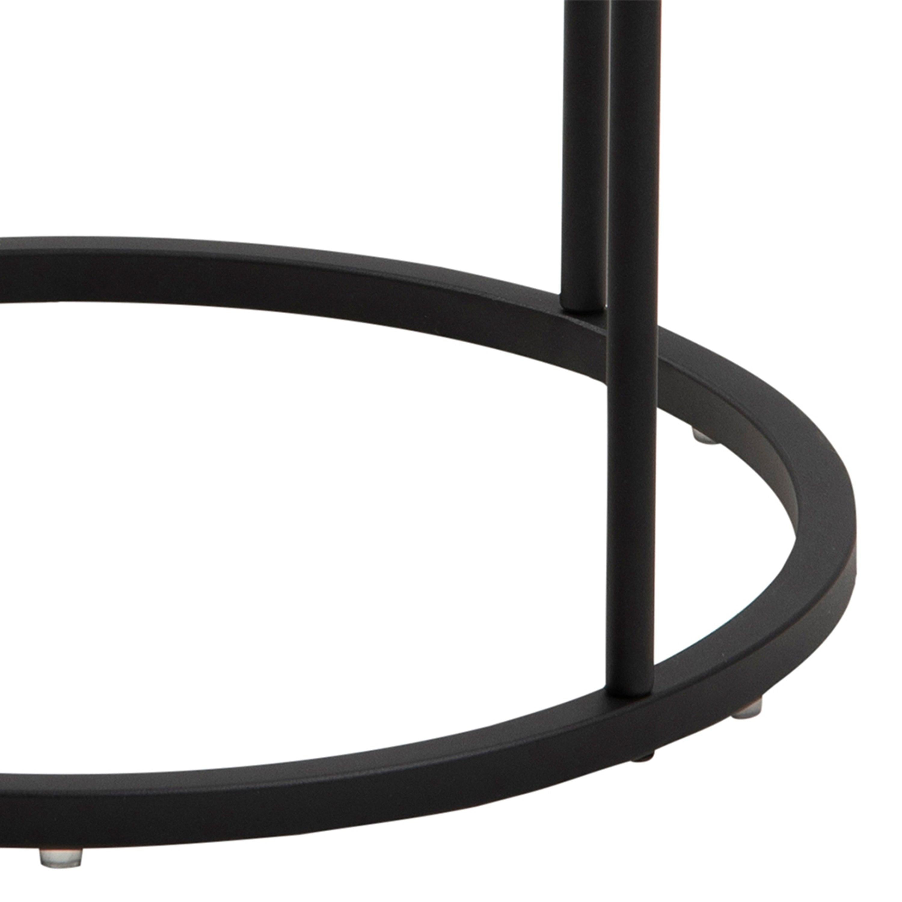 Polo Round Bedside Table in White and Black - image 8
