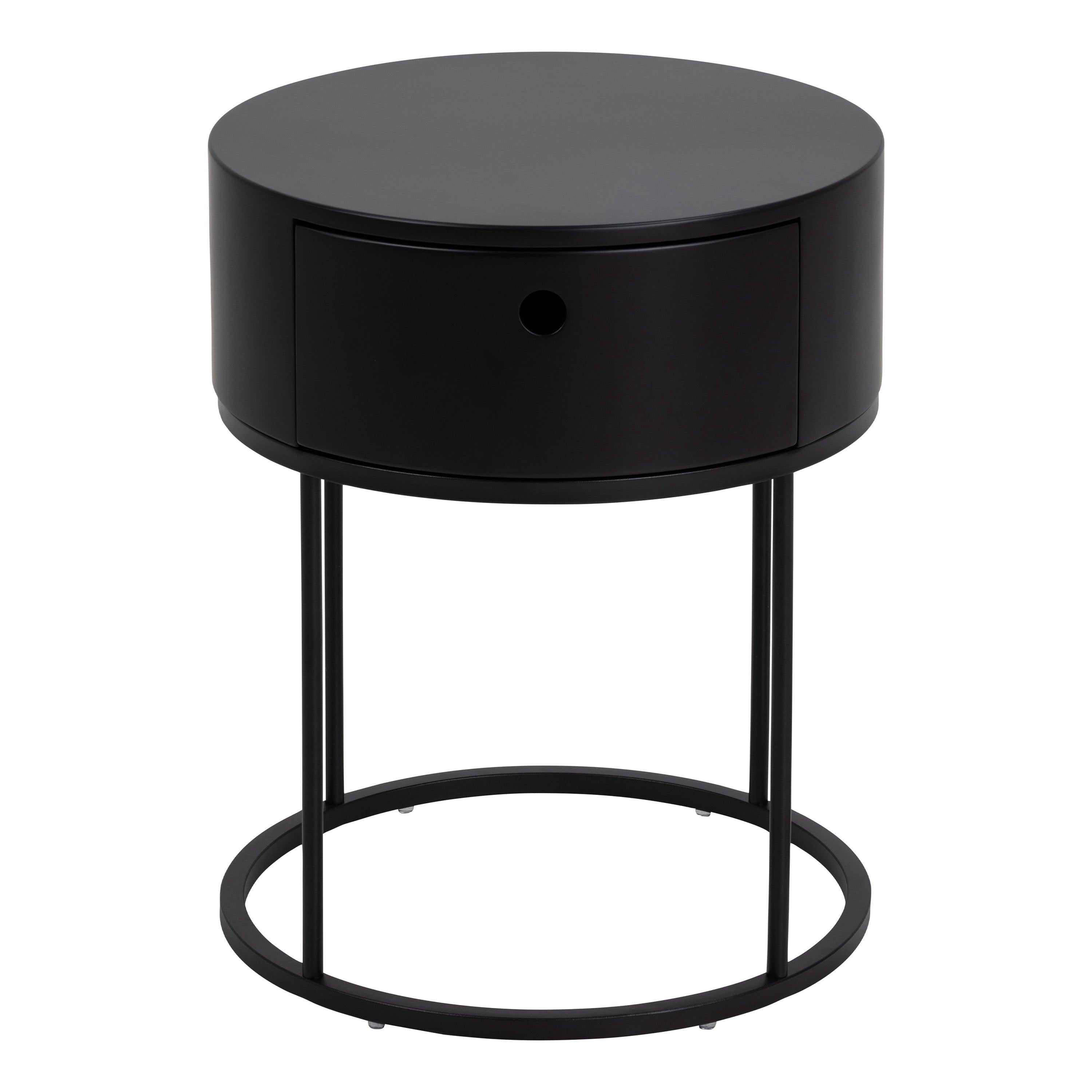 Polo Round Bedside Table in Black - image 2