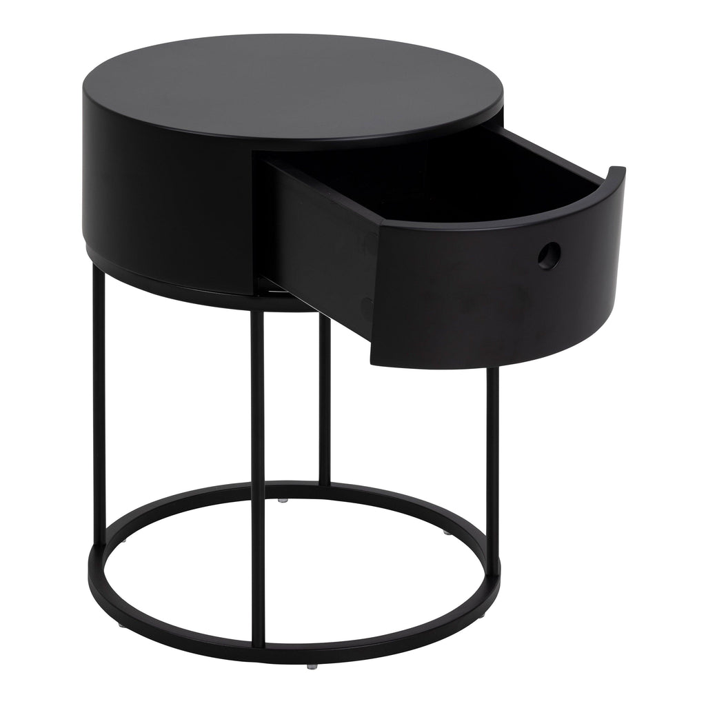 Polo Round Bedside Table in Black - image 3