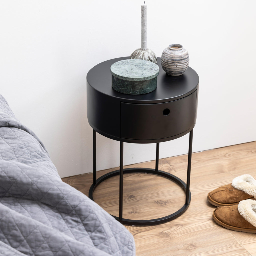 Polo Round Bedside Table in Black - image 4