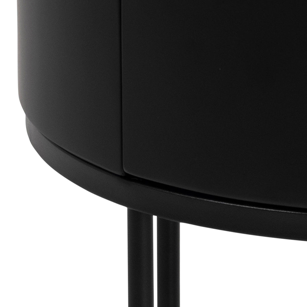 Polo Round Bedside Table in Black - image 7
