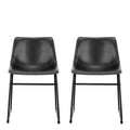 I_Oregon Dining Chair in Black with Cream Stitching, Set of 2. - image 2