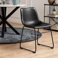 I_Oregon Dining Chair in Black with Cream Stitching, Set of 2. - image 5