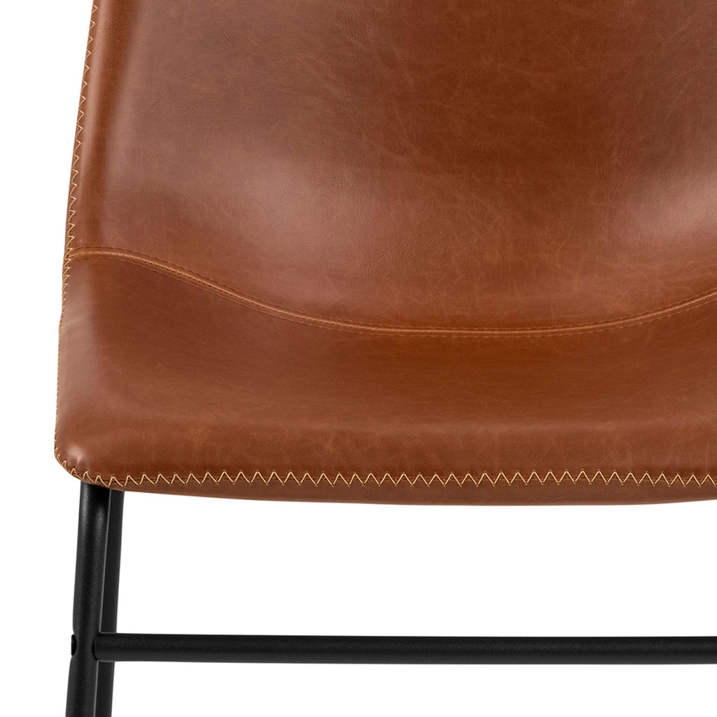 I_Oregon Dining Chair in Brown with Cream Stitching Set of 2. - image 7