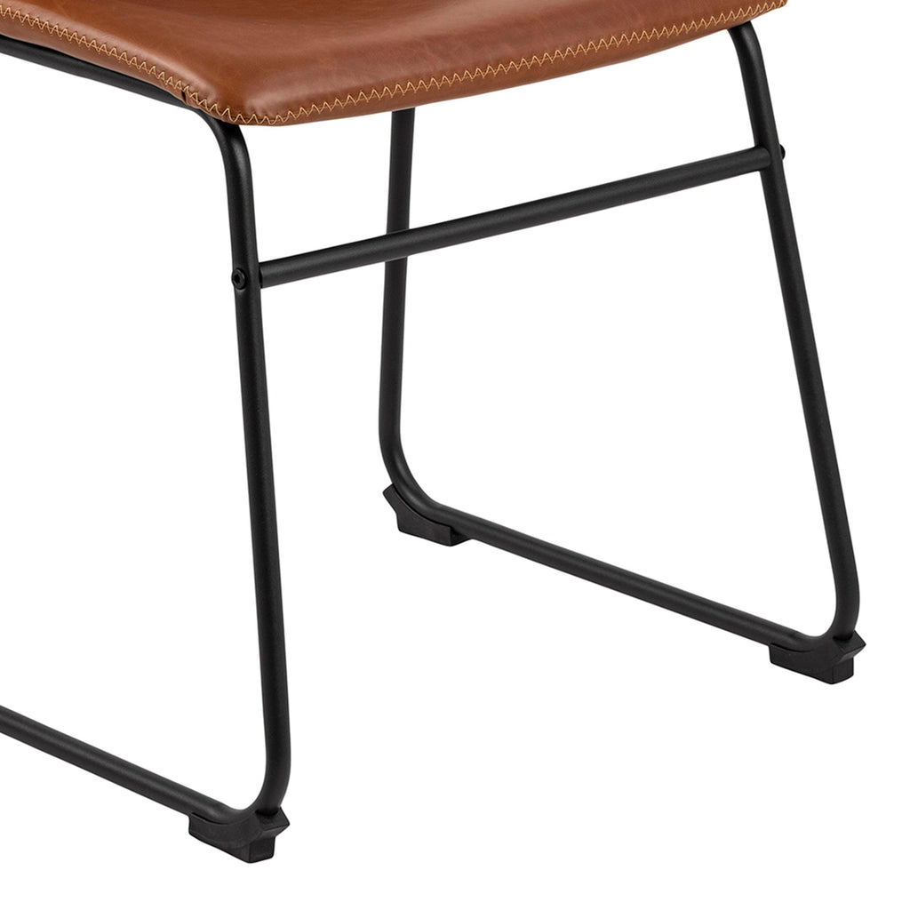 I_Oregon Dining Chair in Brown with Cream Stitching Set of 2. - image 8