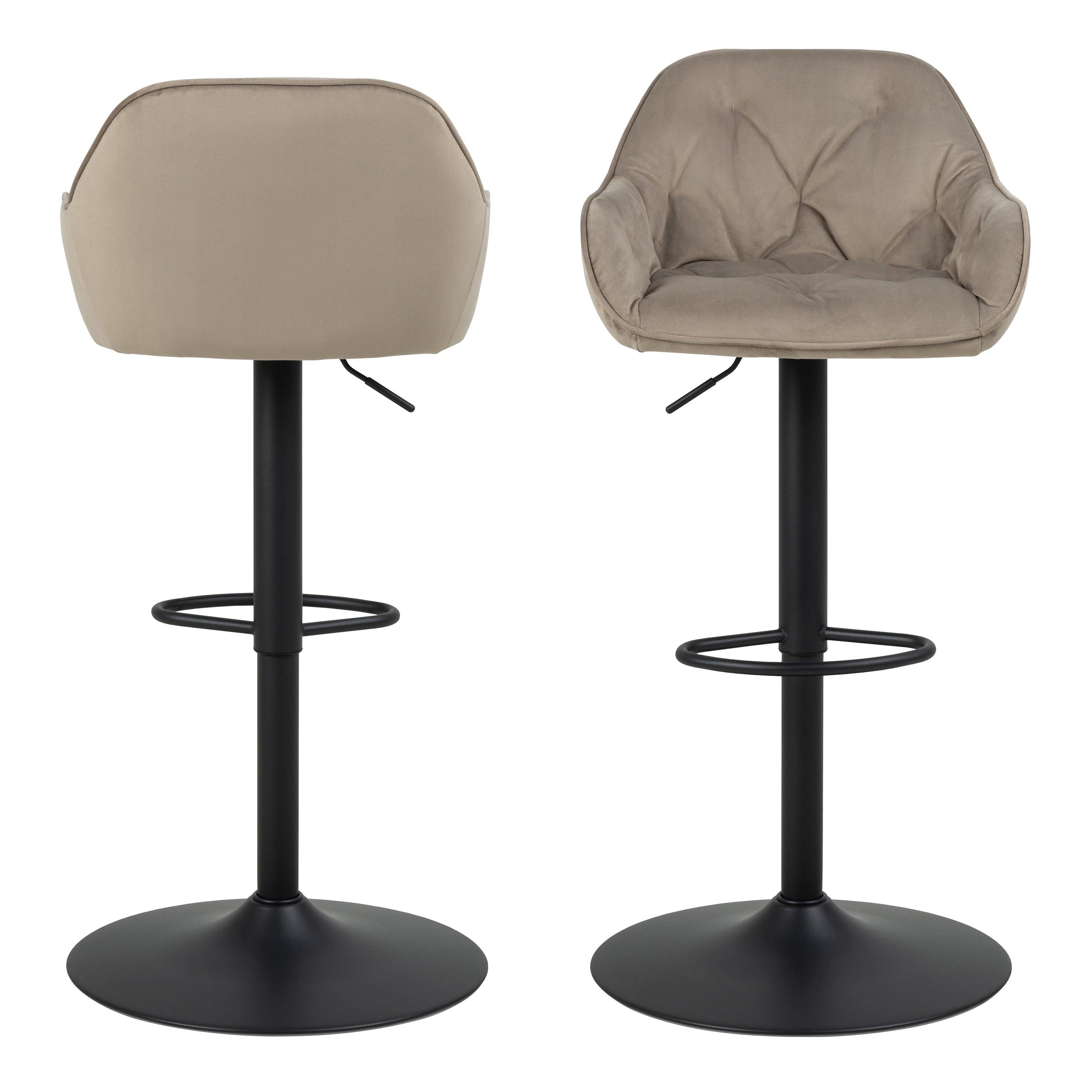 Brooke Swivel Bar Stool with Height Adjustable Function in Beige Set of 2 - image 2