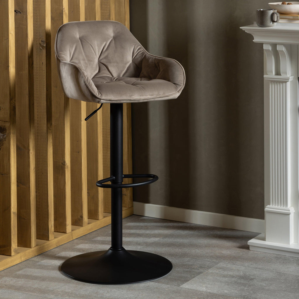 Brooke Swivel Bar Stool with Height Adjustable Function in Beige Set of 2 - image 4