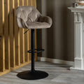 Brooke Swivel Bar Stool with Height Adjustable Function in Beige Set of 2 - image 4
