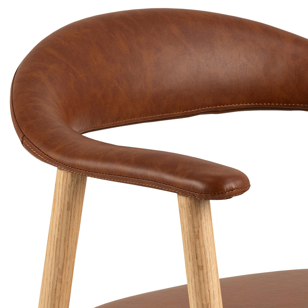 Addi Dining Chair with Armrest in PU Retro Brandy Set of 2 - image 5