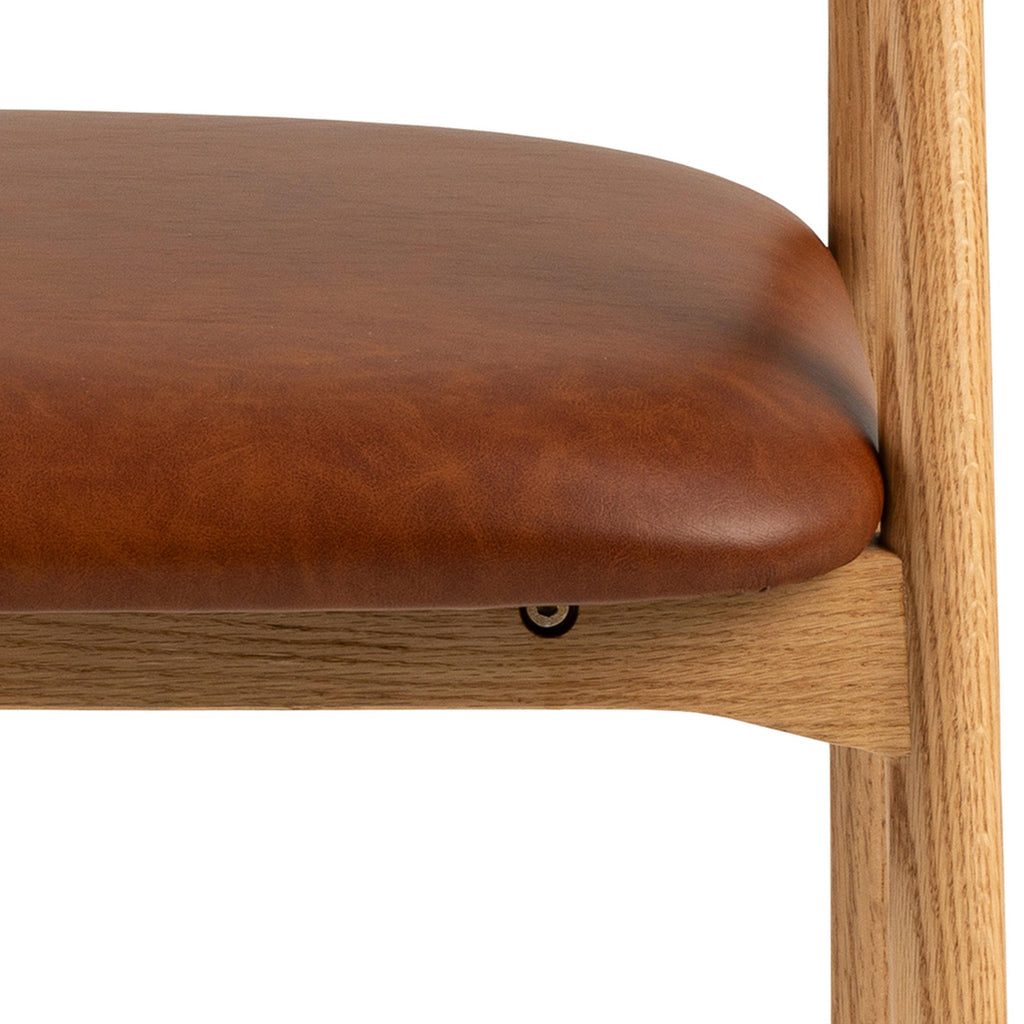Addi Dining Chair with Armrest in PU Retro Brandy Set of 2 - image 7