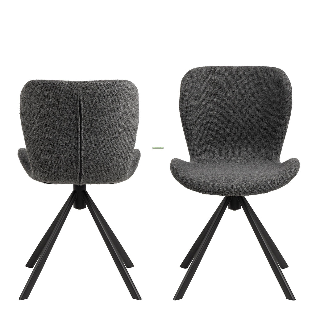 Batilda Swivel Dining Chairs in Grey Fabic Set of 2 - image 2