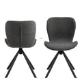 Batilda Swivel Dining Chairs in Grey Fabic Set of 2 - image 2