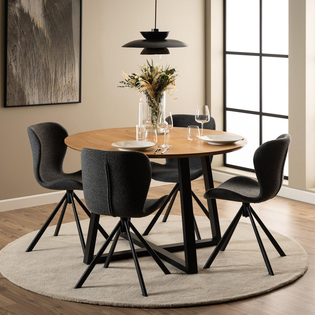 Batilda Swivel Dining Chairs in Grey Fabic Set of 2 - image 4