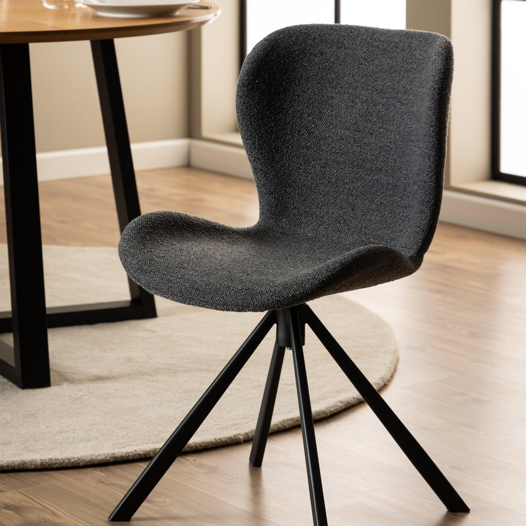 Batilda Swivel Dining Chairs in Grey Fabic Set of 2 - image 5
