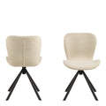 Batilda Swivel Dining Chairs in Cream Fabic Set of 2 - image 2