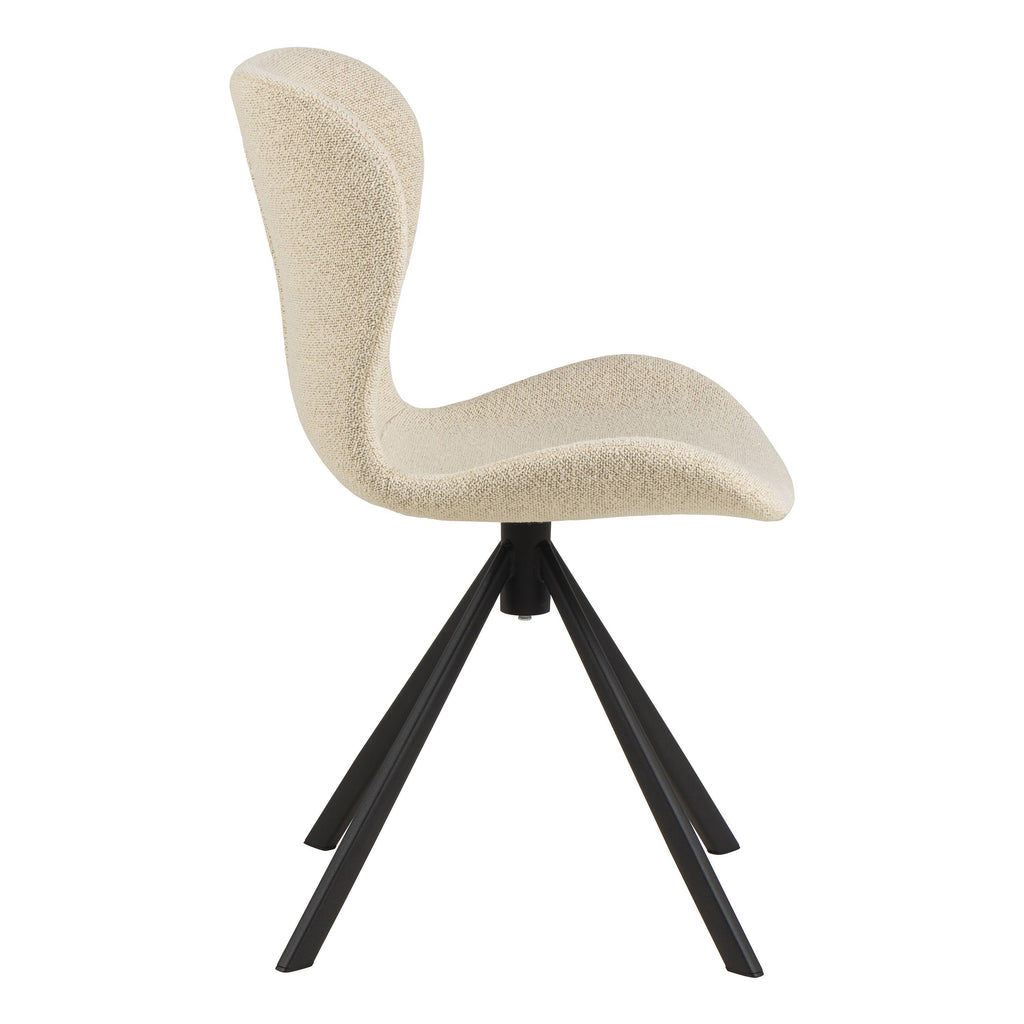 Batilda Swivel Dining Chairs in Cream Fabic Set of 2 - image 3