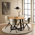 Batilda Swivel Dining Chairs in Cream Fabic Set of 2 - image 4