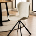 Batilda Swivel Dining Chairs in Cream Fabic Set of 2 - image 5