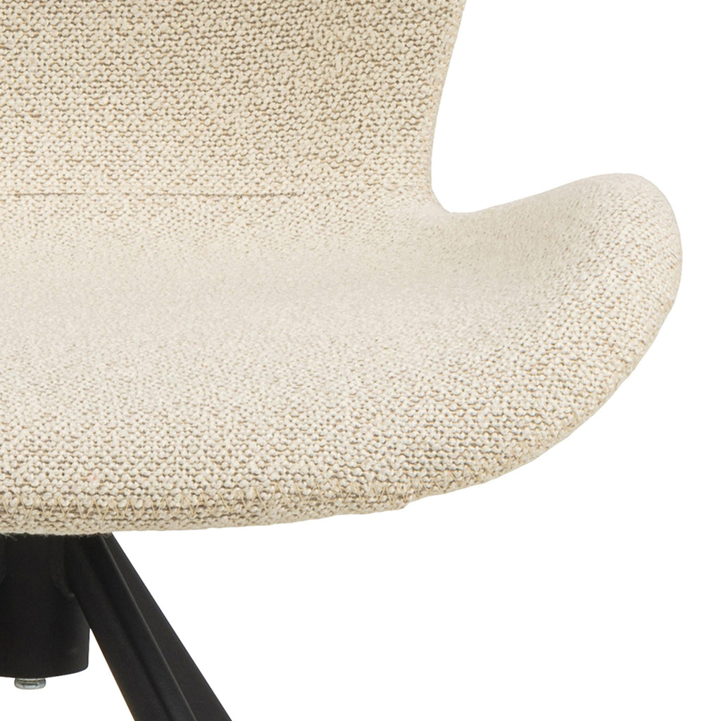 Batilda Swivel Dining Chairs in Cream Fabic Set of 2 - image 7