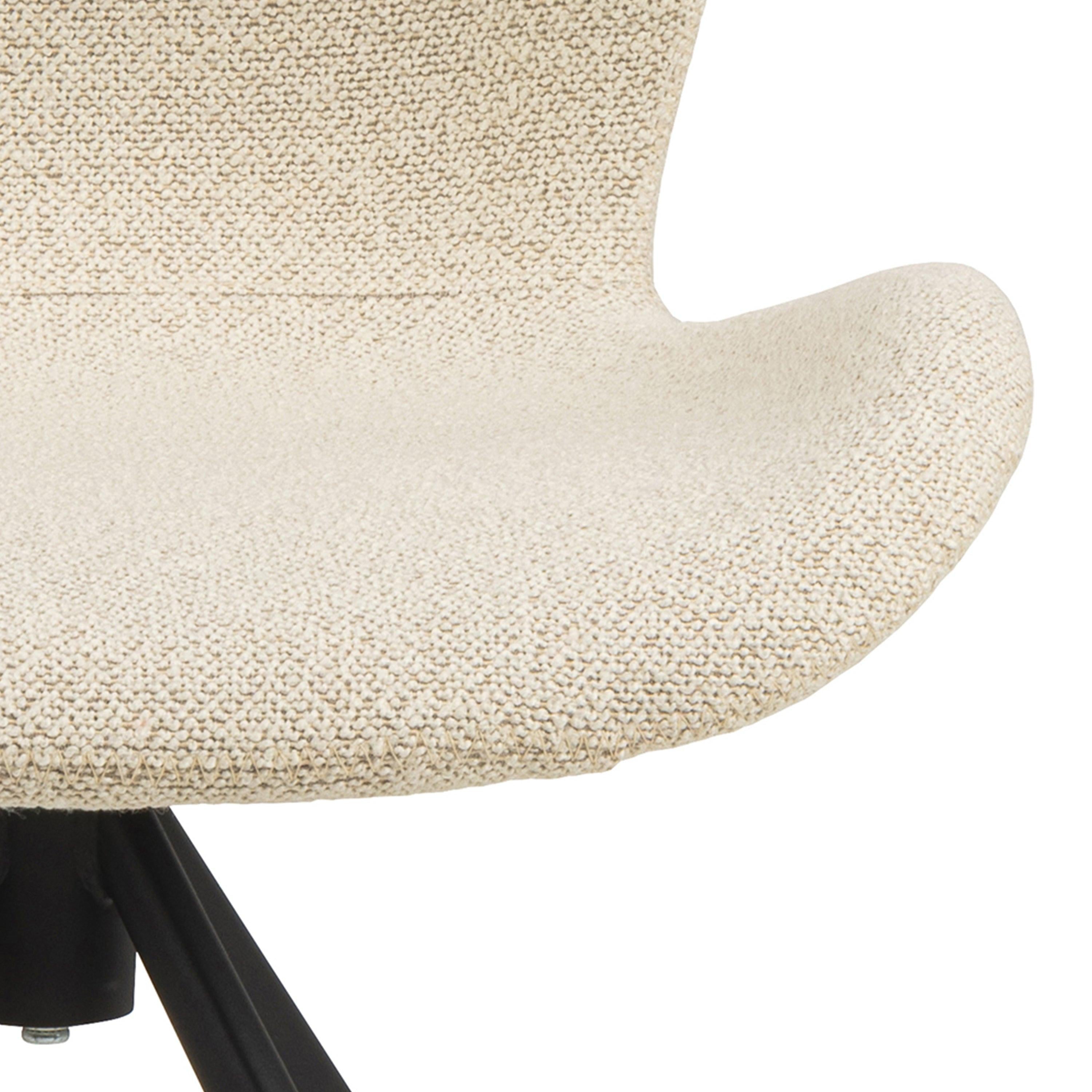Batilda Swivel Dining Chairs in Cream Fabic Set of 2 - image 7