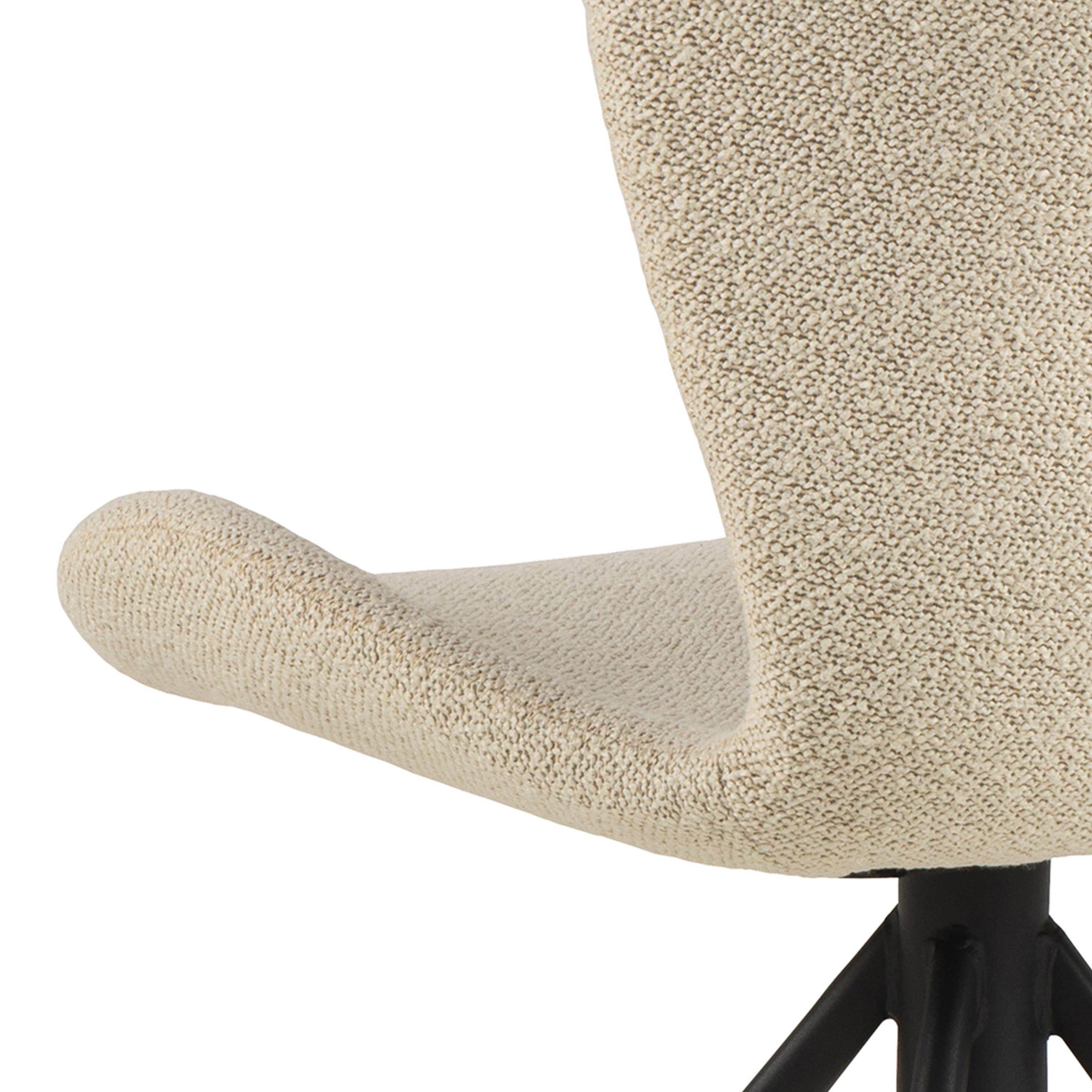 Batilda Swivel Dining Chairs in Cream Fabic Set of 2 - image 8
