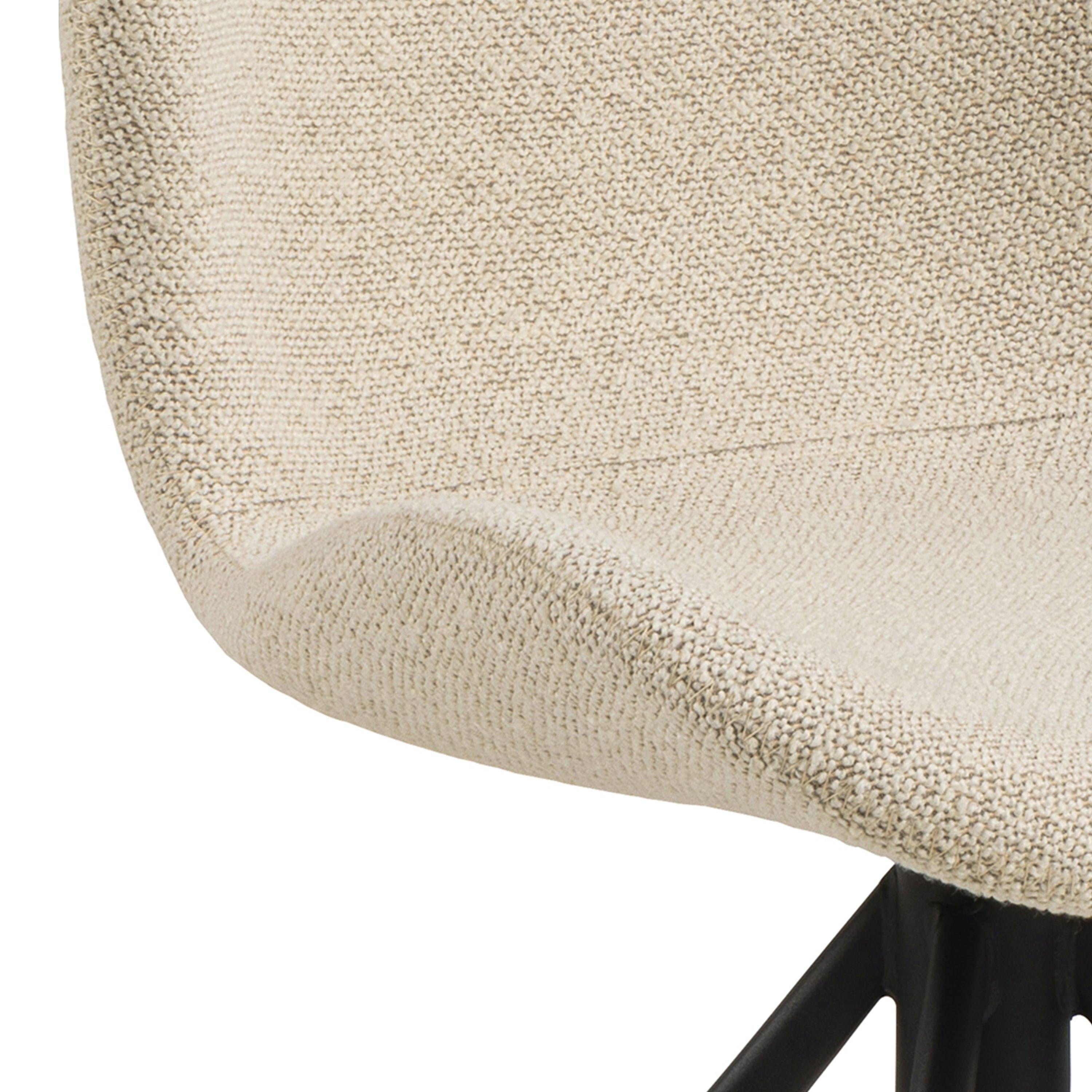 Batilda Swivel Dining Chairs in Cream Fabic Set of 2 - image 9