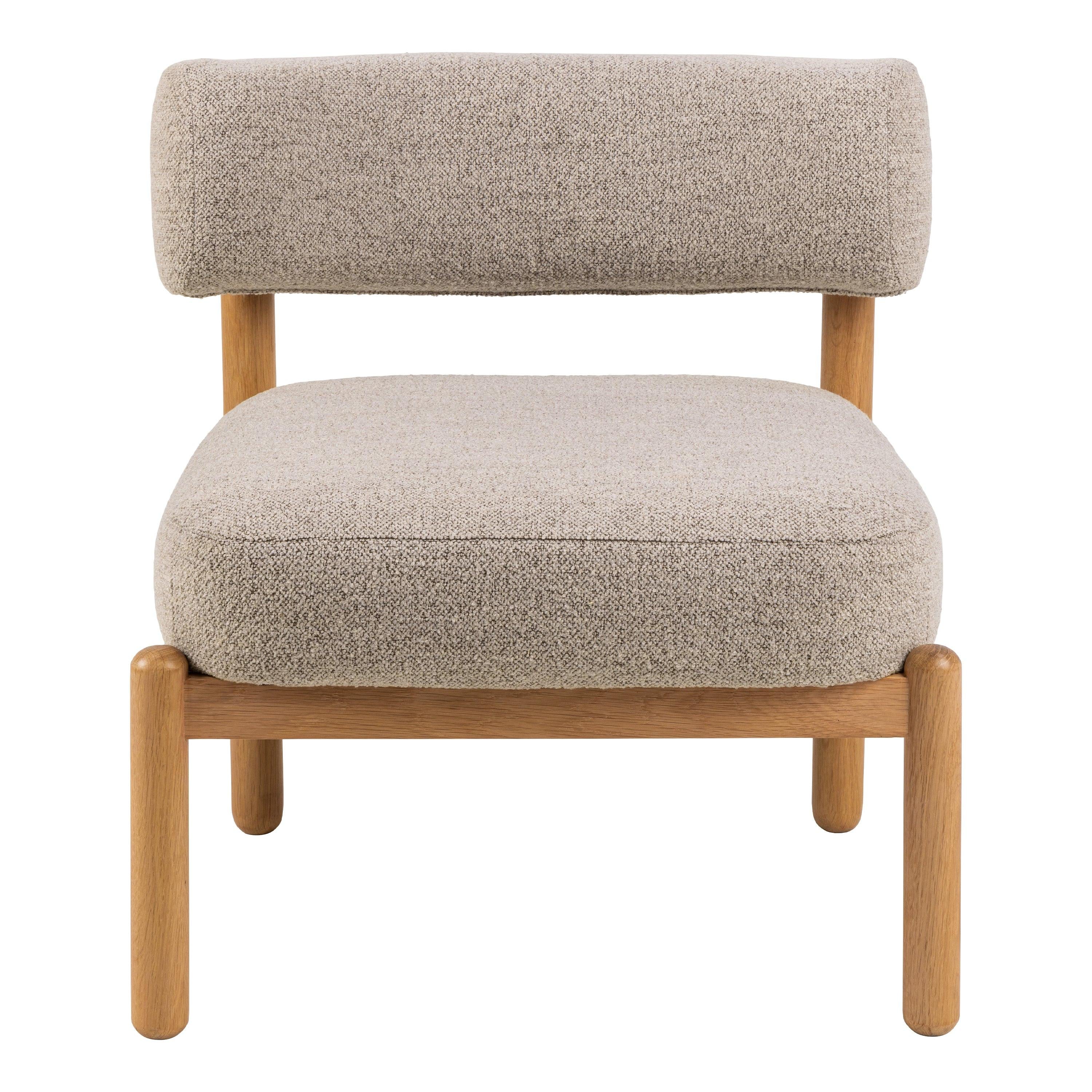 Burley Lounge Chair in Beige Fabric and Oak - image 2